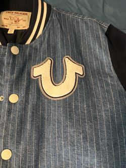 True Religion Denim Varsity Bomber Jacket