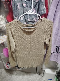 Lauren Ralph Lauren Gold Cable Knit Sweater