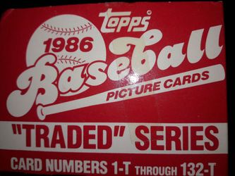 Topps 1986 baseball cards traded series