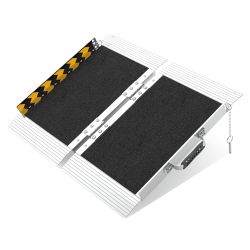 Boyusi 2FT Foldable Wheelchair Ramp Portable | Lightweight Non-Slip Aluminum Folding Ramp, 600LBS Capacity For Indoor Doorway, Threshold And Small Ste