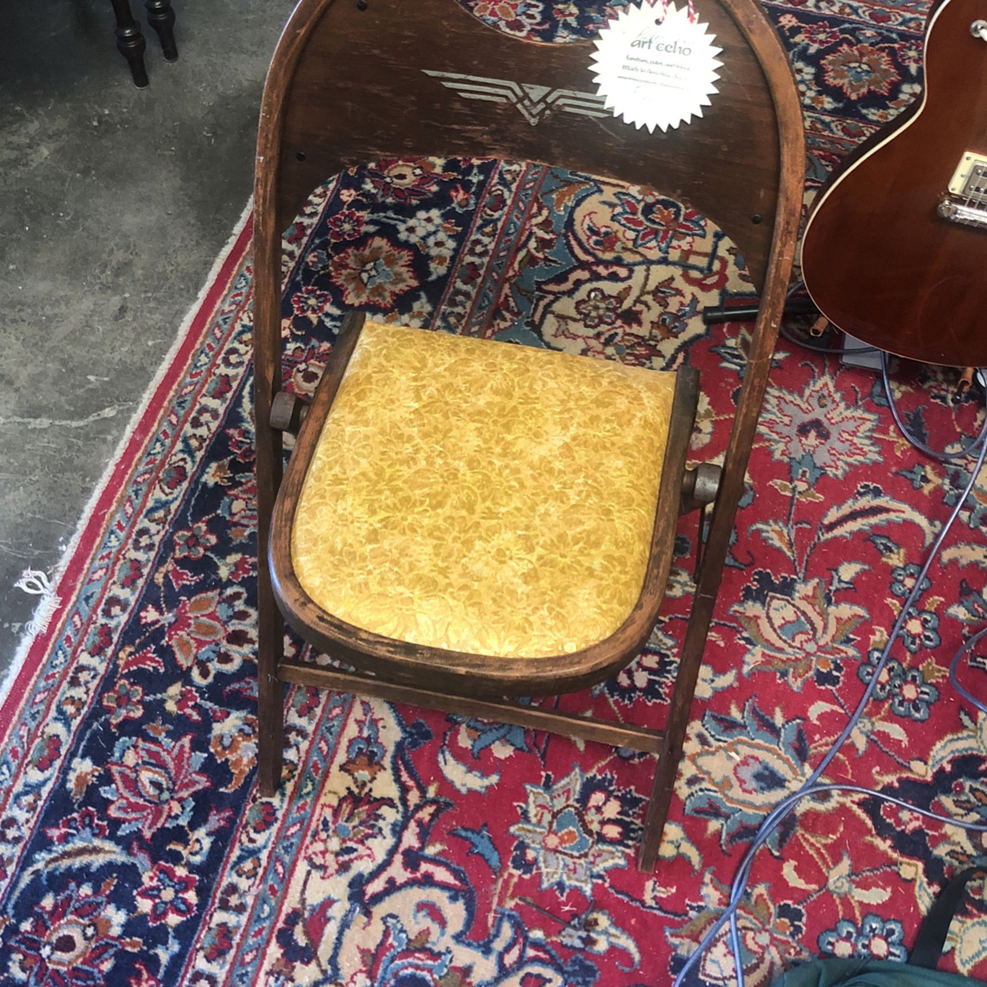 Vintage/Antique  Folding Chair ,distinctive From Brimfield Marked Down To $25 