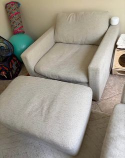 Refined chair and refined ottoman