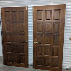 Pair of Solid Mahogany Doors - Very Heavy - Delivery Available 