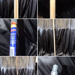 Assortment Of Broom/Mop/Shovel Handles & Rag Mops