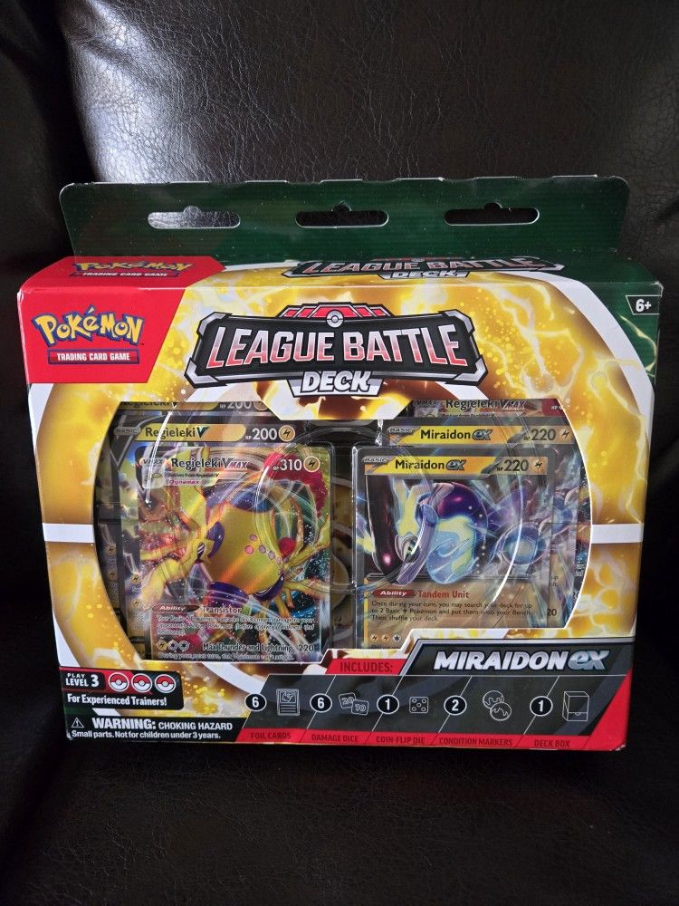 NEW Pokemon Trading Card Game League Battle Deck Miraidon EX & Regieleki VMAX