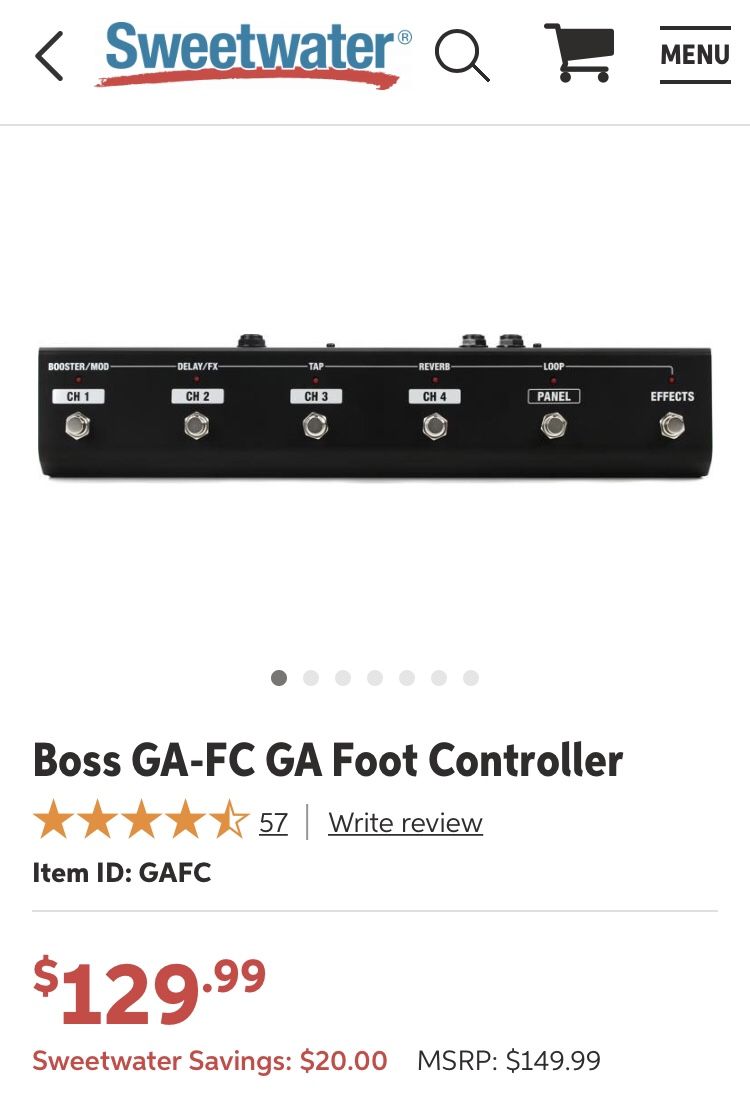 Boss GA-FC GA Foot Controller (EXp Pedal) 🦶