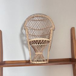 Vintage Rattan Plant Holder-Boho Charm