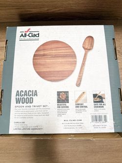 All-Clad Acacia Wood Spoon And Trivet Set