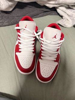 Air Jordan 1 Low Red and White Sneakers
