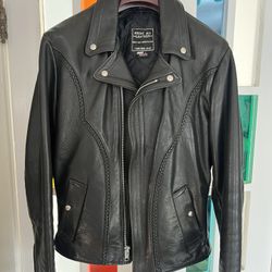 Vintage Leather Men’s Biker Jacket Size 44 (XL) Made In USA