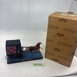 Jim Shore Heartwood Creek Simple Living Amish Buggy w/ Horse Figurine SIGNED