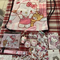 New hello Kitty, backpack with all accessories included