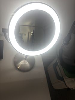 Conair HALO Double Sided LED,Lighted Makeup Vanity Mirror, 1x - 10x Magnifying