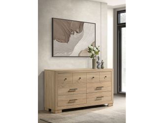 Arielle Light Oak 6-drawer Bedroom Dresser Cabinet