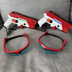 Zuru X Shot 2 Laser 360 Degrees Tag Game 2 Player Guns And Glasses Headsets WORK