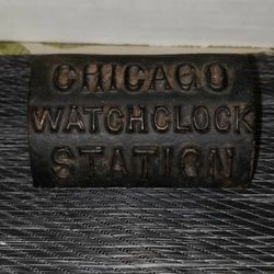 Antique Cast CHICAGO WATCH CLOCK STATION Security Box With Key Attached