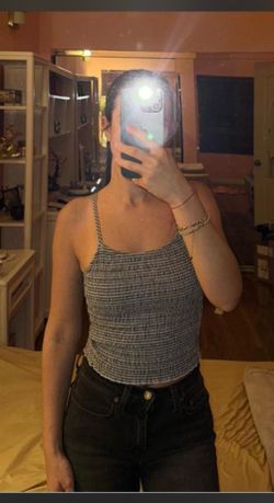 PacSun Black & White Smocked Crop Top
