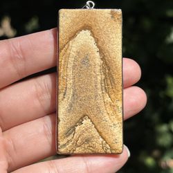 Silver Plated Picture Jasper Pendant