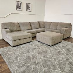 Ashleys Big Sectional with Ottoman - FREE DELIVERY