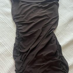Stretchy Brown Long Dress 
