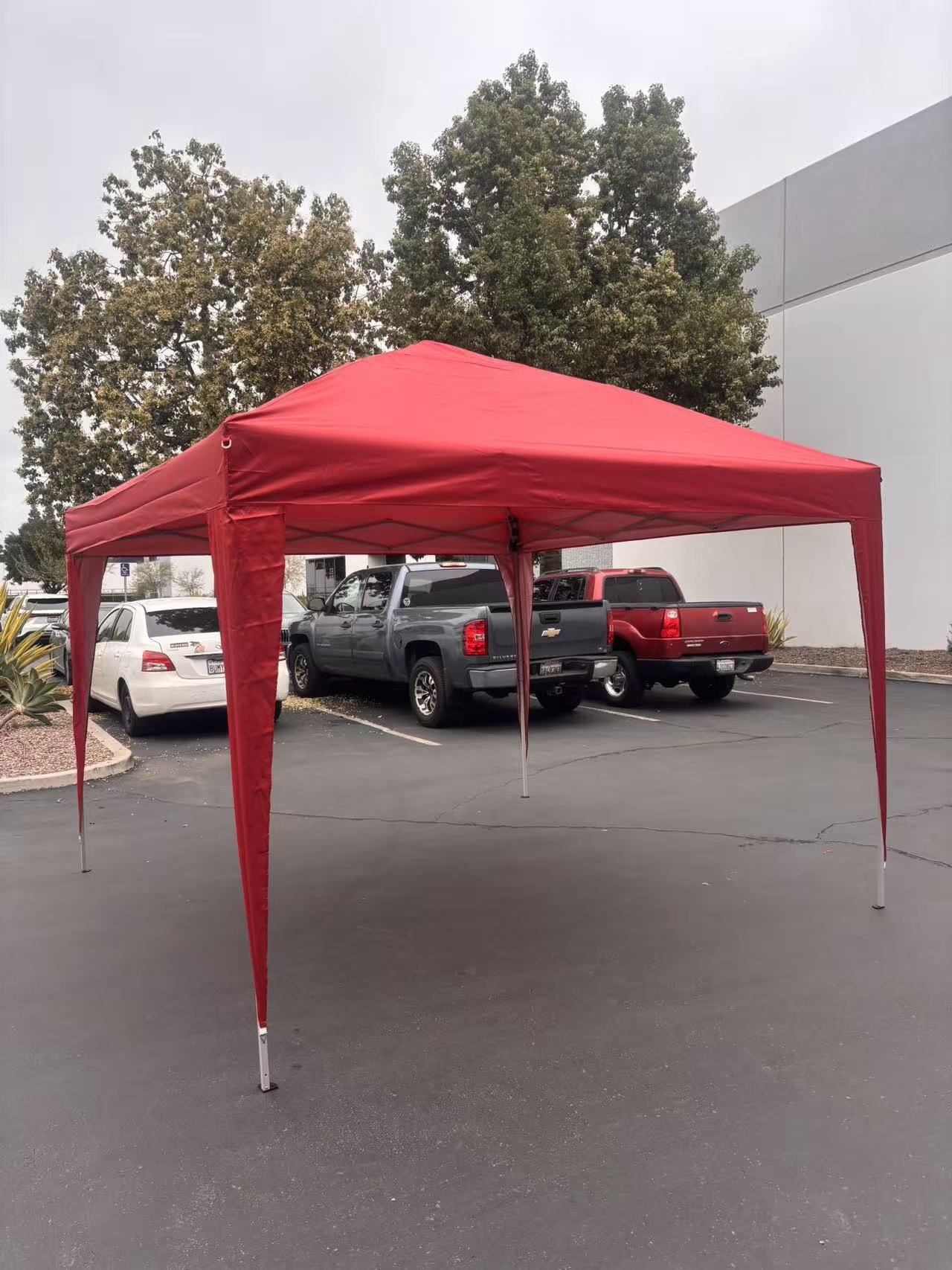 New 10x10 ft Eazy Pop Up Canopy No Assemble Beach Tent Park Shade Gazebo Outdoor