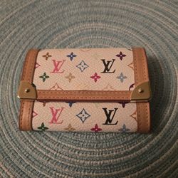 Louis Vuitton Multicolore Monogram Plat Coin Compact Wallet Purse Bag Excellent Condition