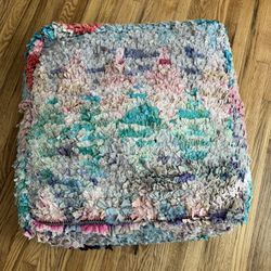 Vintage Moroccan Ottoman Square Pouf