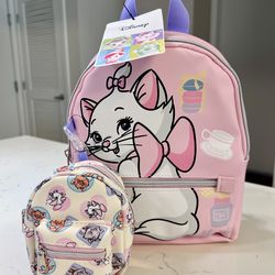 Disney Aristocrat Marie Pink Mini Backpack With Keychain