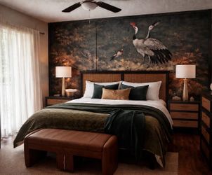 King Size 6-Piece Modern Cane Bedroom Set