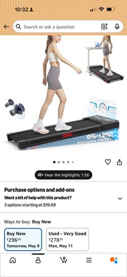 Walking pad with incline support
