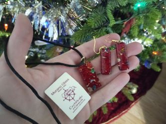 Murano Glass Italian-Made Earrings and Necklace/Pendant Set