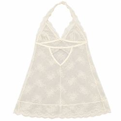 The Victoria's Secret White Floral Lace V-Neck Sleeveless Chemise Gown in size M