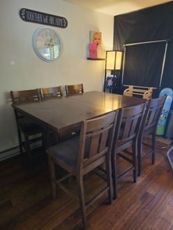 Tall dining table and chairs set