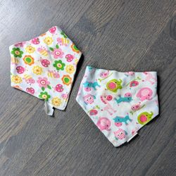 Baby Girls Bandana Bibs Set 2-Pack, 100% Cotton