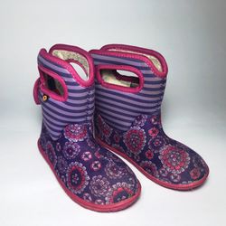 Baby Bogs Pansy Violet Multi Girls Kids Size 9 Insulated Winter Snow Boots