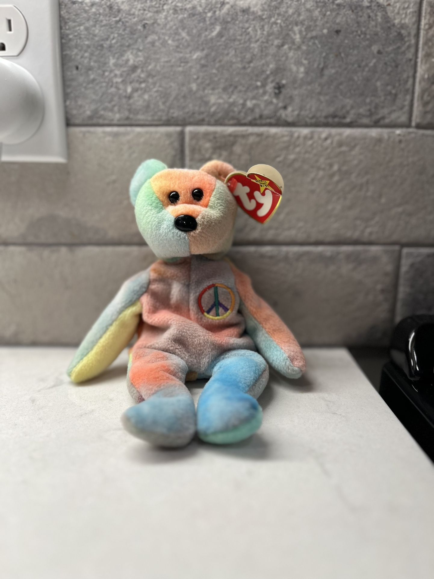 Ty Beanie Baby: Peace Bear 1996 - Multicolor