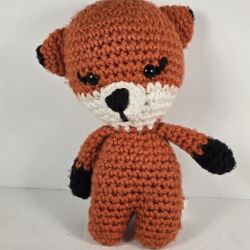 Handmade Crochet FOX Plush Stuffed Animal Toy