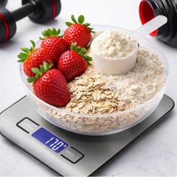 Digital Kitchen Food Scale 10kg – Stainless Steel, High Accuracy Weight Scale with LCD Display, Battery Powered