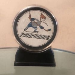 Vintage Phoenix Roadrunners Official Hockey Puck IHL Display Case Made In Czech Republic 