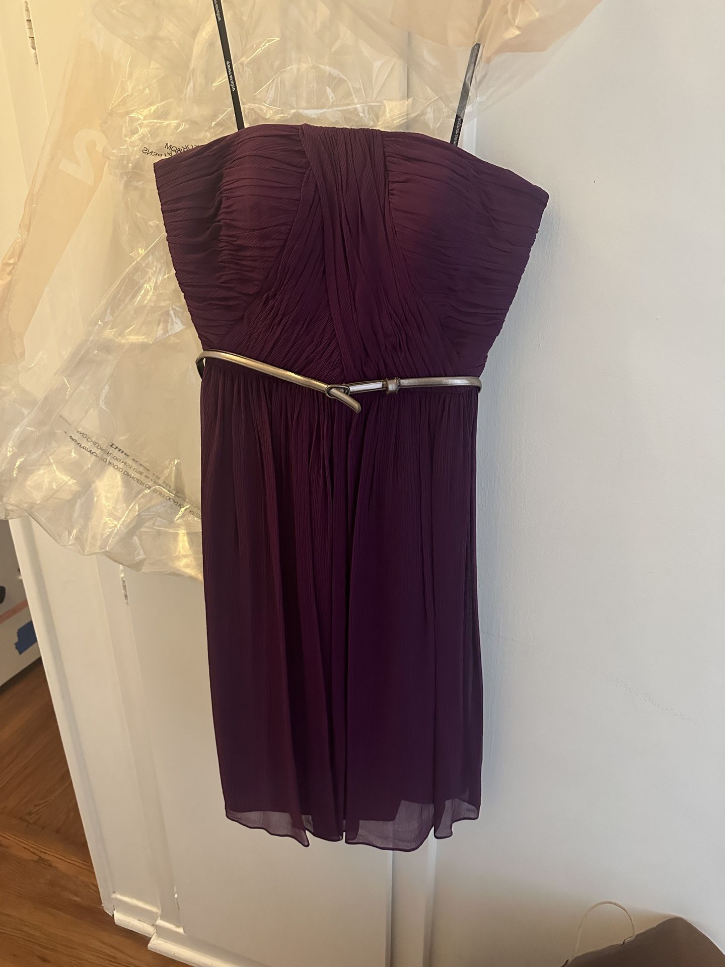 Donna Morgan Purple Strapless Dress Size 2