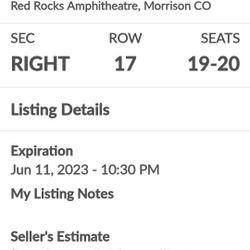 Red Rocks Rodrigo Y Gabriela And Bahamas Tickets