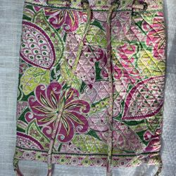 Vera Bradley- style quilted drawstring back pack