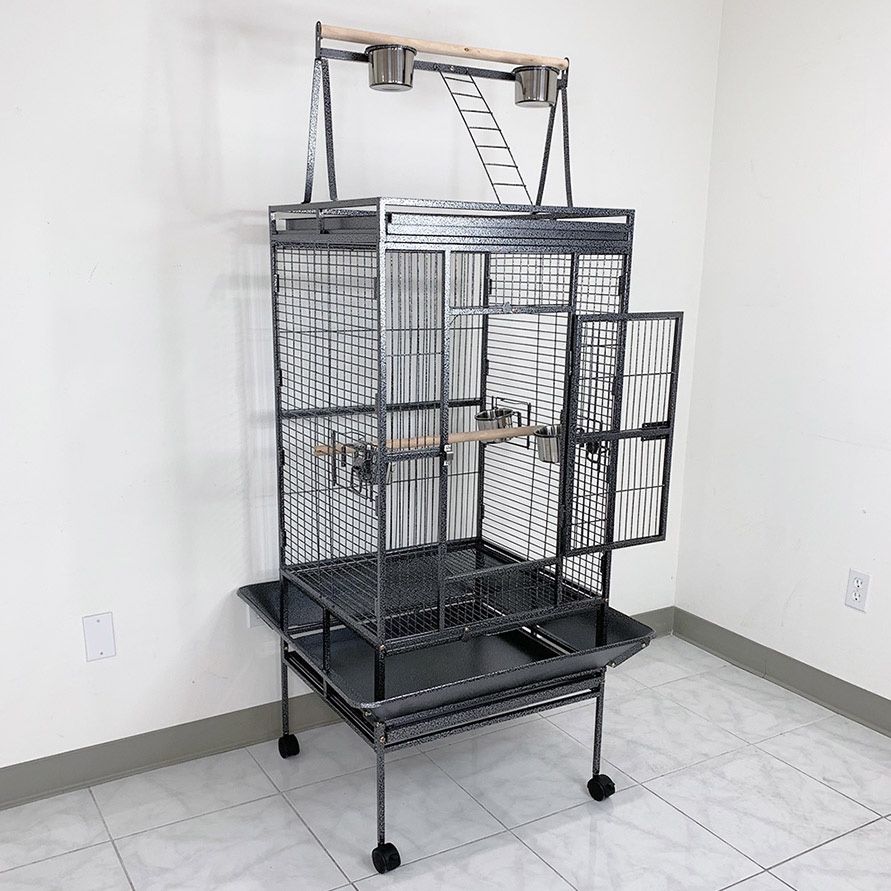 (New) $155 Large Bird Cage 68” Tall with Rolling Stand for Parakeets, Parrot, Cockatiel, Chinchilla, Cockatoo