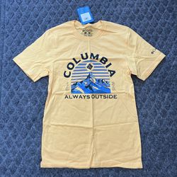 Columbia Sportswear T Shirt Tee Yellow Men S Small NWT