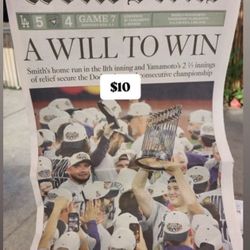 2025 - World Series Champions - LA Times Article 