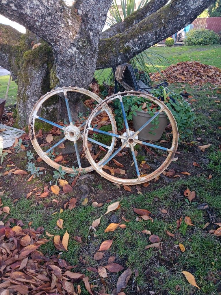 Vintage Metal Tractor Tires 