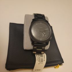 NEW Fossil Men's Watch Machine Quartz Chronograph Black Dial Steel 42mm FS6015