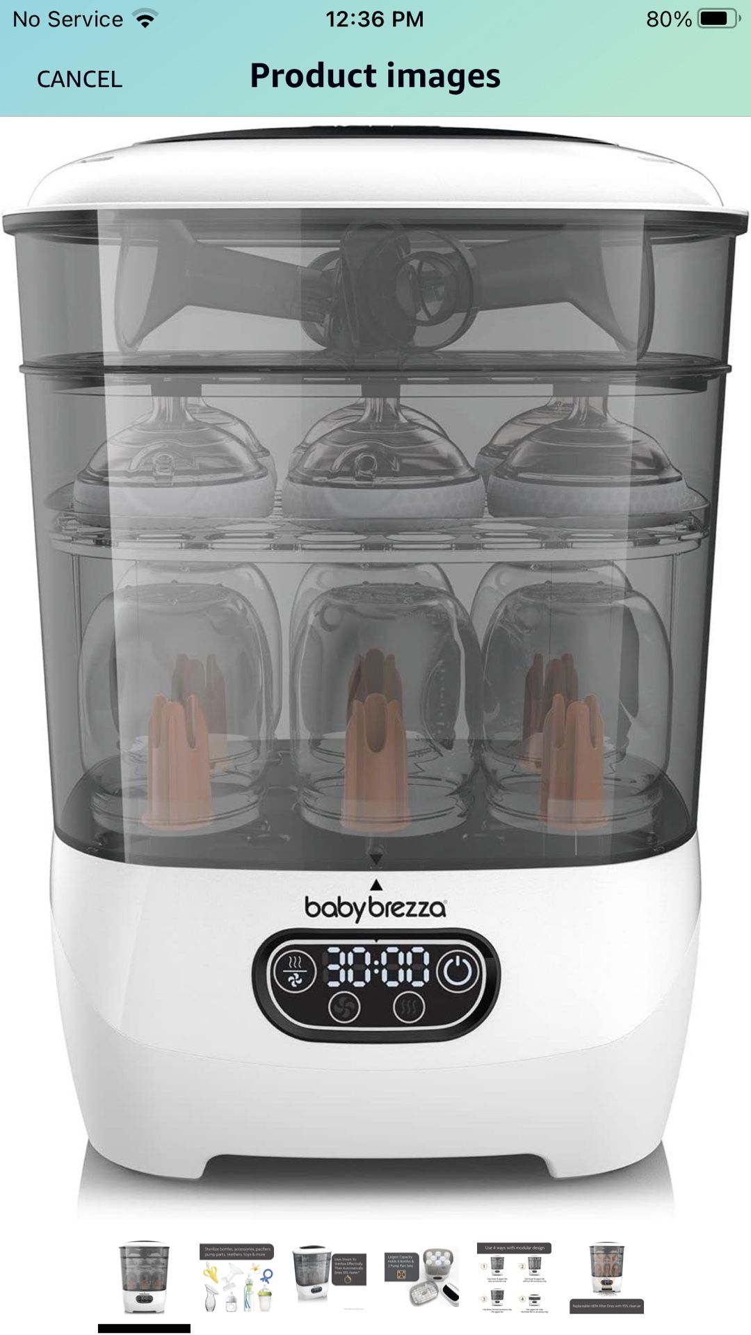 Baby Brezza Baby Bottle Sterilizer and Dryer Advanced – Electric Steam Sterilization Machine – Universal Sterilizing for All Bottles: Plastic + Glass 