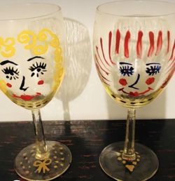 Hand painted Mr. and Mrs. glassware
