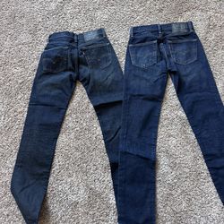 Two pair of Levi's 511 27 x 32 
